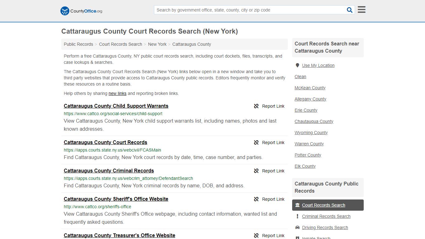 Court Records Search - Cattaraugus County, NY (Adoptions, Criminal ...